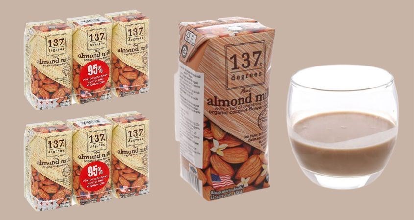 Lốc 3 hộp sữa đậu nành hạnh nhân truyền thống 137 Degrees 180 ml