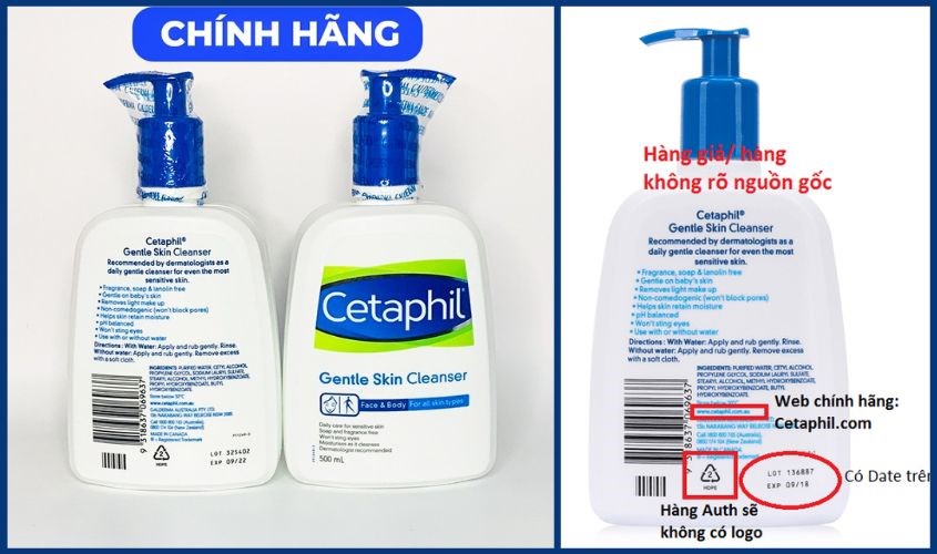 Nhận biết sữa rửa mặt Cetaphil thật giả[