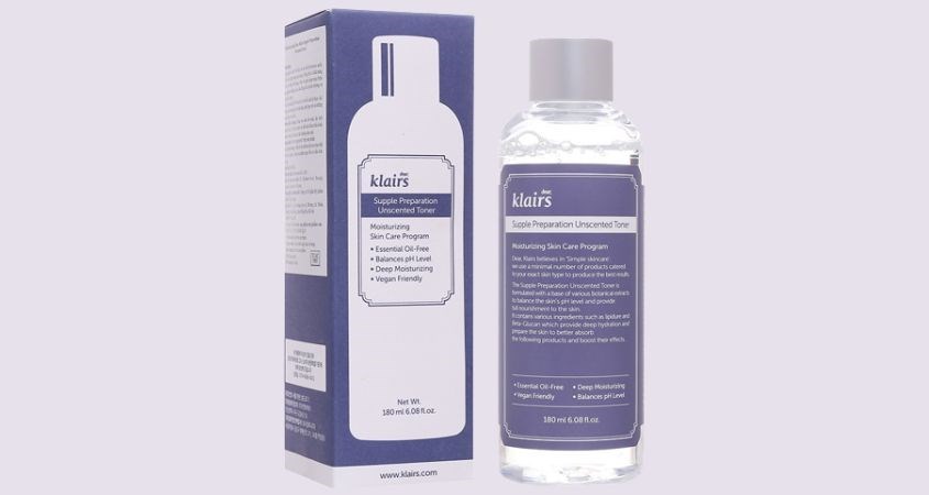 Toner dưỡng ẩm không mùi Klairs Supple Preparation Unscented 180 ml