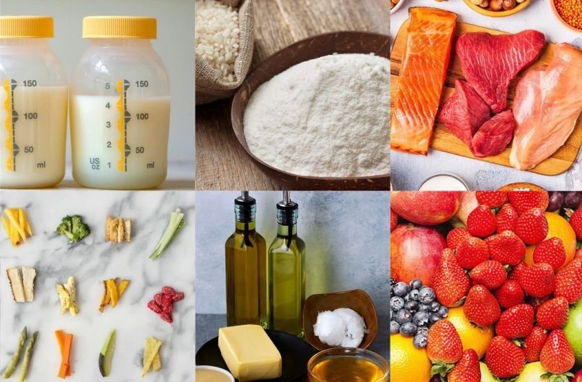 Các nhóm chất dinh dưỡng trong thực đơn ăn dặm cho bé 9 tháng