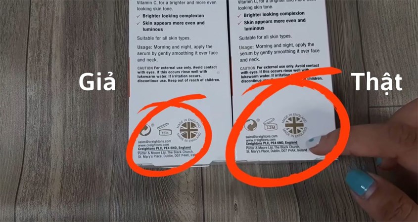 Phân biệt Serum thật giả qua bao bì sản phẩm