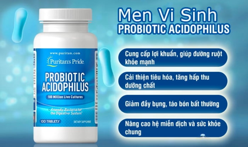 Men vi sinh Probiotic Acidophilus Puritan