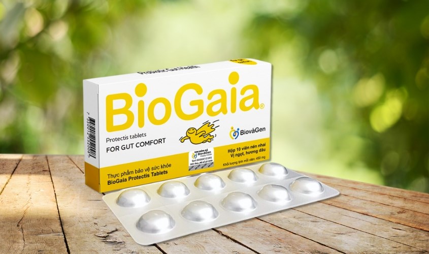 Viên nhai BioGaia Protectis Tablets hỗ trợ cải thiện hệ vi sinh đường ruột 10 viên
