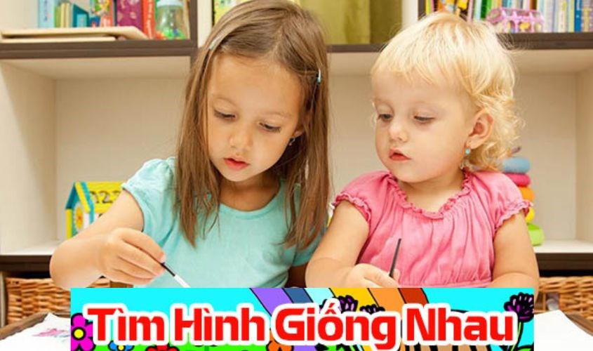 Tìm hình giống nhau rèn luyện được sự tập trung cho bé. Nguồn: Internet.