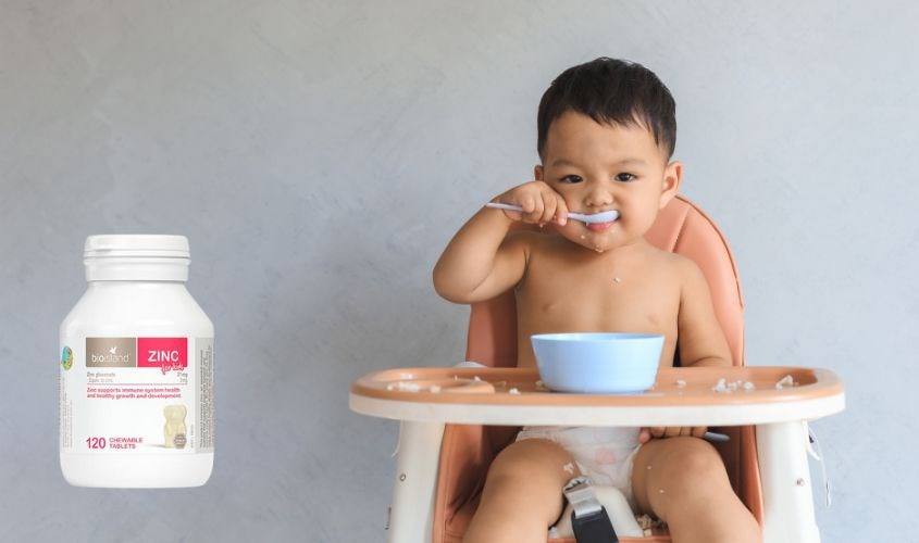 Geben Sie Ihrem Baby etwa 2 Stunden vor oder nach dem Essen Zink