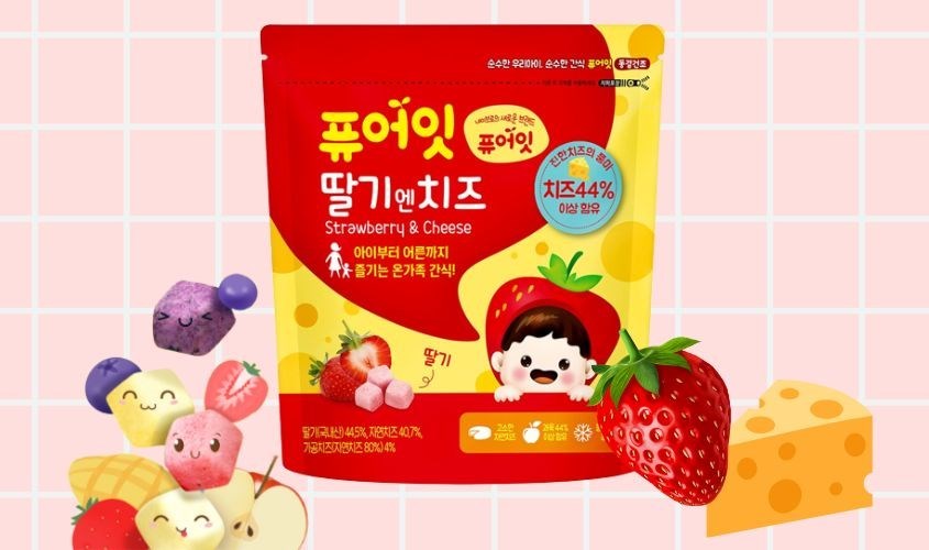 Phô mai sấy lạnh Naebro vị dâu gói 16g (từ 7 tháng)