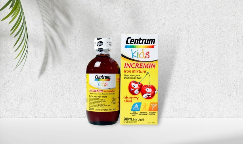 Siro Centrum Kids Incremin Iron Mixture mang hương vị thiên nhiên