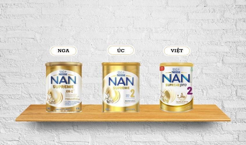 Các loại sữa bột NAN Supremepro số 2 trên thị trường