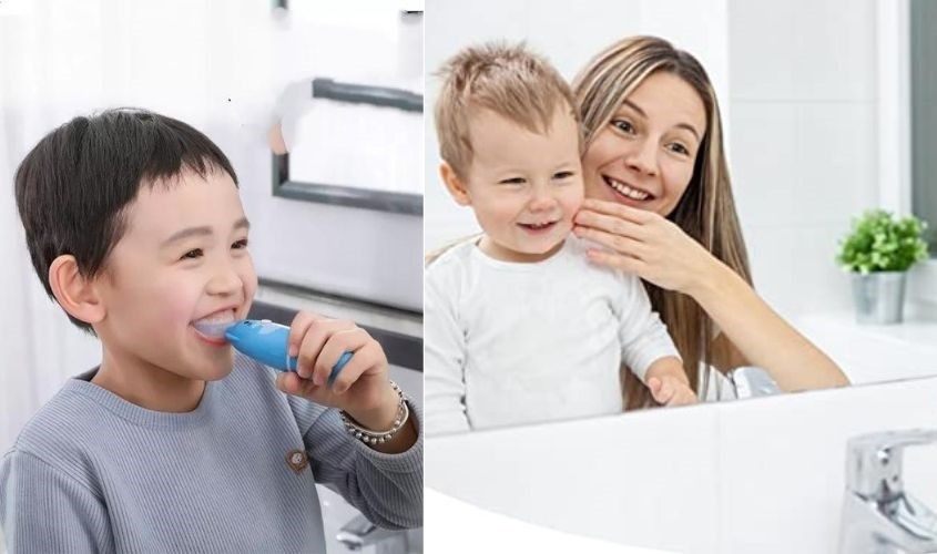 Lắc qua lại để làm sạch mọi ngóc ngách của răng