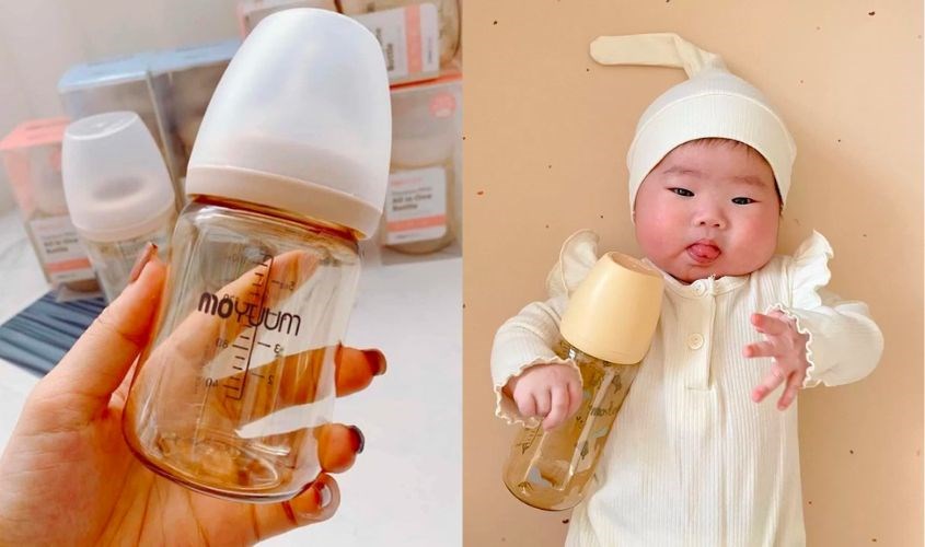Bình sữa Moyumm gọn nhẹ và dễ dàng sử dụng
