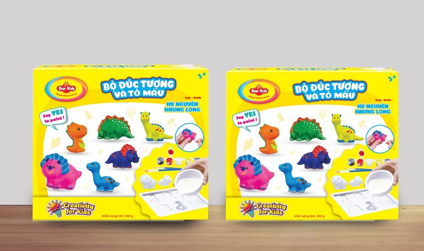 Bộ đồ chơi đúc tượng và tô màu kỷ nguyên khủng long STAR KIDS K-131