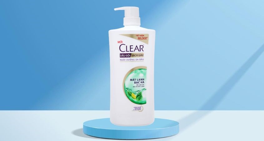 Dầu gội Clear mát lạnh bạc hà sạch gàu 874 ml