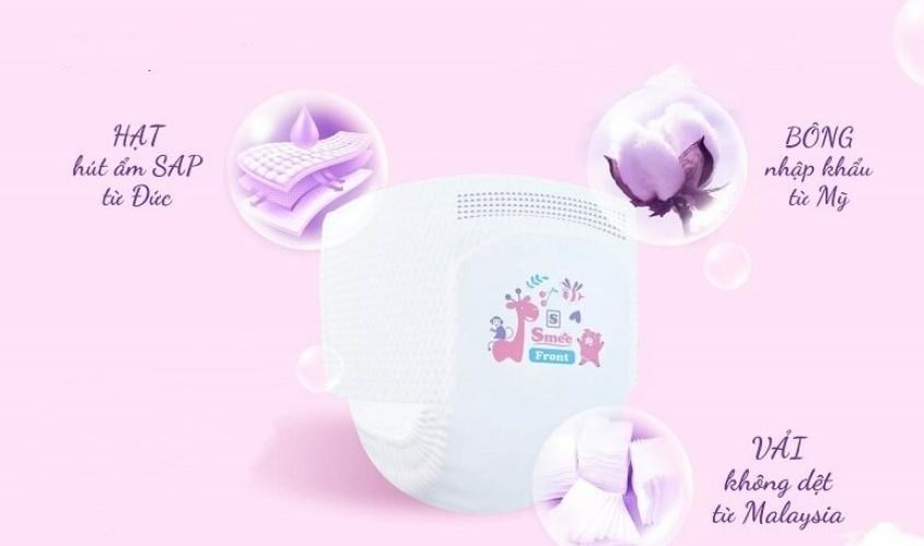 Bỉm Smee rất mềm mại và an toàn cho da của bé