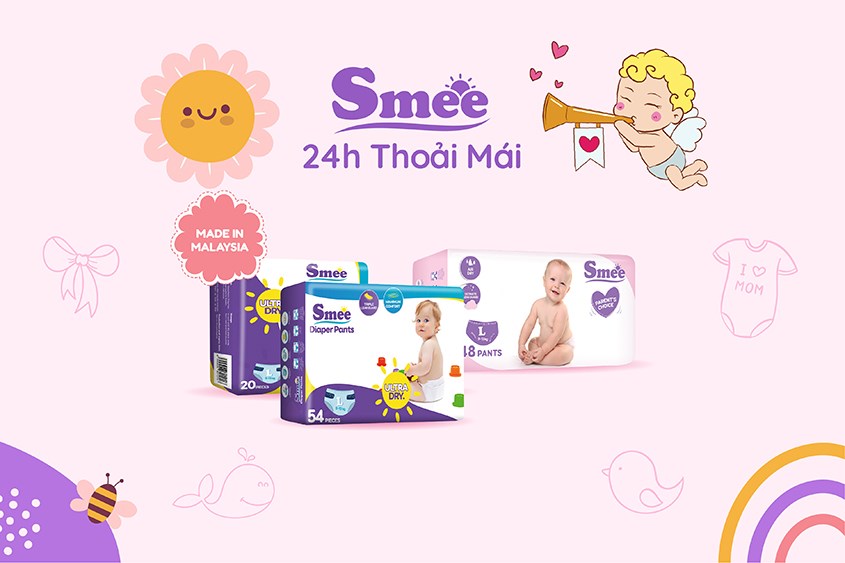 Bỉm Smee rất thoáng khí nên bé có thể mặc suốt 12 giờ đồng hồ