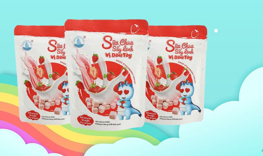 Sữa chua khô sấy lạnh vị dâu tây Hạ Long gói 16g