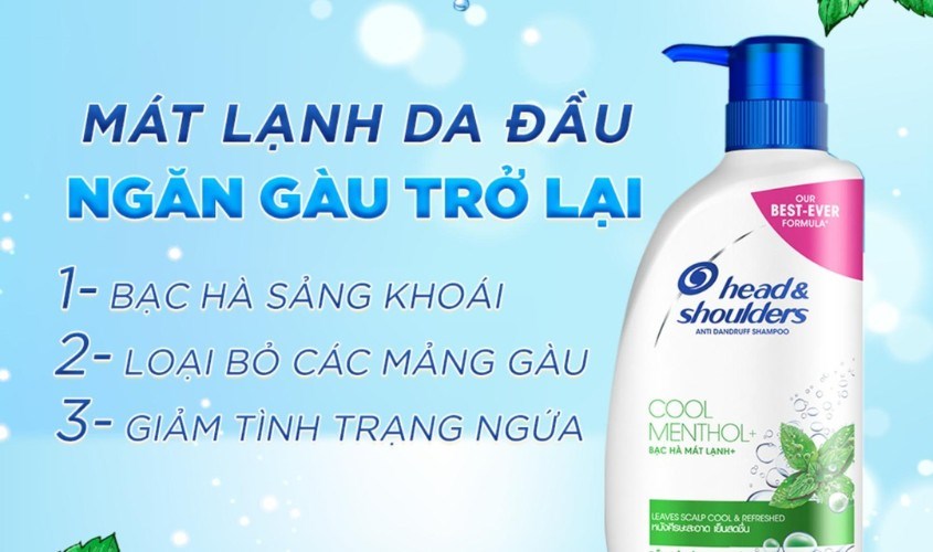 Dầu gội Head & Shoulders sạch gàu bạc hà mát lạnh 850 ml