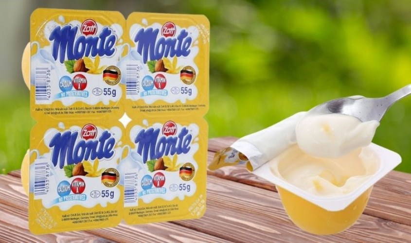 Lốc 4 hũ váng sữa Zott Monte vị vani 55g (từ 6 tháng)