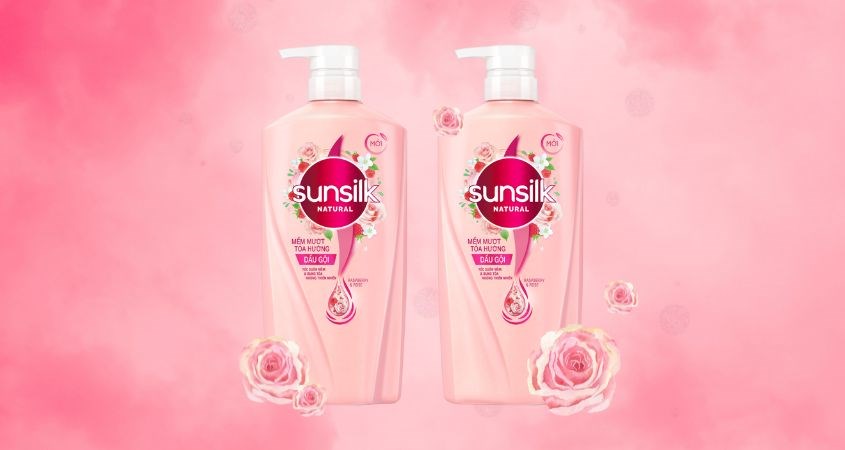 Dầu gội Sunsilk hồng – Natural – Mềm mượt tỏa hương