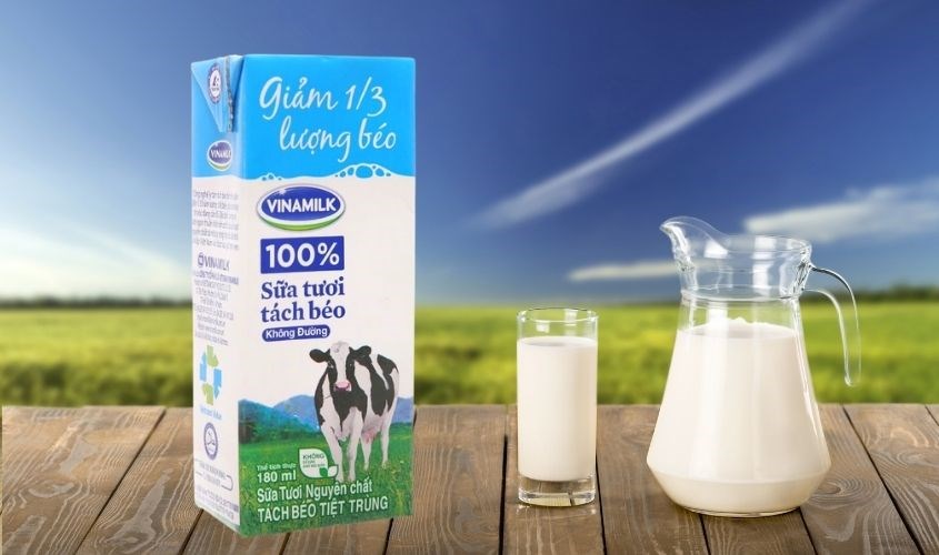 Sữa tươi Vinamilk tách béo không đường Sữa tươi Vinamilk tách béo không đường
