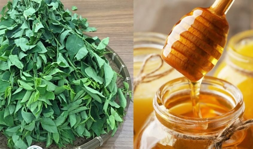 Dùng mật ong với rau ngót để chữa nhiệt miệng