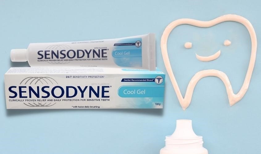 Kem đánh răng Sensodyne Cool Gel giảm ê buốt 24/7 hương bạc hà 100g