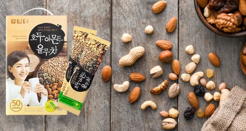 Ngũ cốc Damtuh loại xuất khẩu, bao bì hình cô gái cầm ly Ngũ cốc Damtuh loại xuất khẩu, bao bì hình cô gái cầm ly