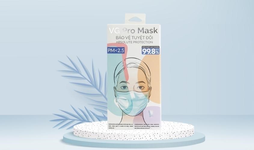 Hộp 20 cái khẩu trang cho bé VGH Pro Mask 3 lớp làm từ nguyên liệu cao cấp, thông thoáng, an toàn cho da