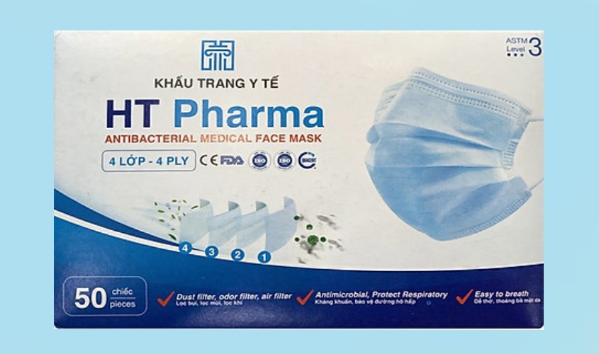 Khẩu trang y tế HT PHARMA có khả năng chống thấm nước, thoáng mát và rất an toàn