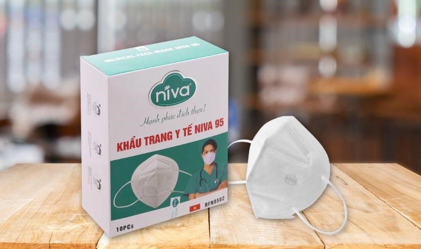 Hộp 10 cái khẩu trang y tế Niva 95 5 lớp