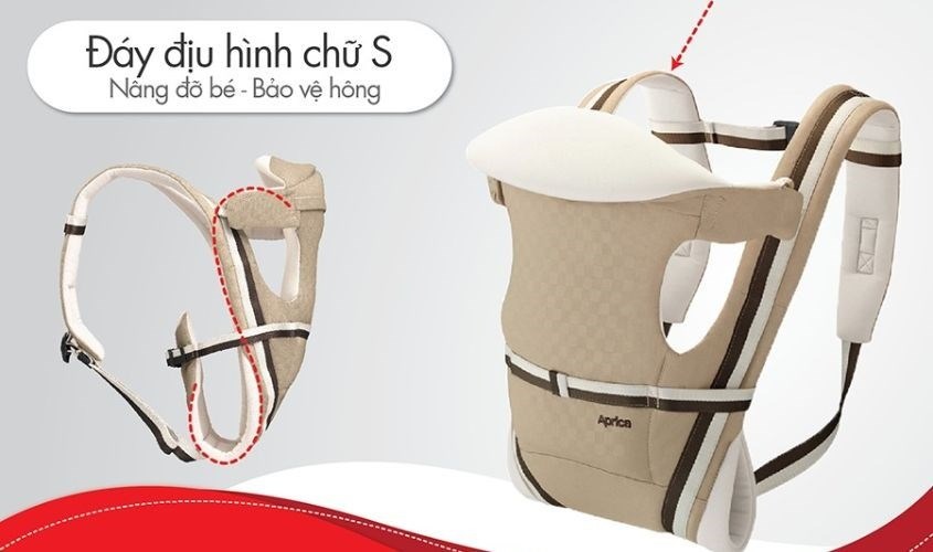 Địu em bé Aprica Pitta màu Beige cho bé từ 0 - 36 tháng