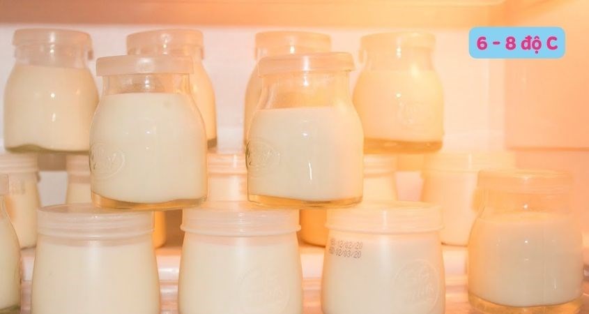 Bảo quản sữa chua trong tủ lạnh ở nhiệt độ từ 6 - 8 độ C