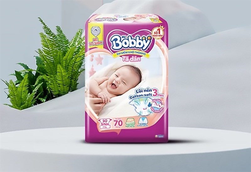 Tã dán Bobby siêu mỏng size NB 70 miếng (Dưới 5 kg)