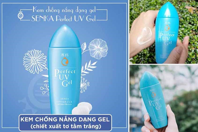 Kem chống nắng Senka có tinh chất giúp thẩm thấu nhanh