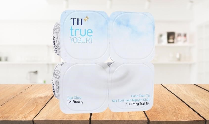 Lốc 4 hộp sữa chua có đường TH true YOGURT 100g