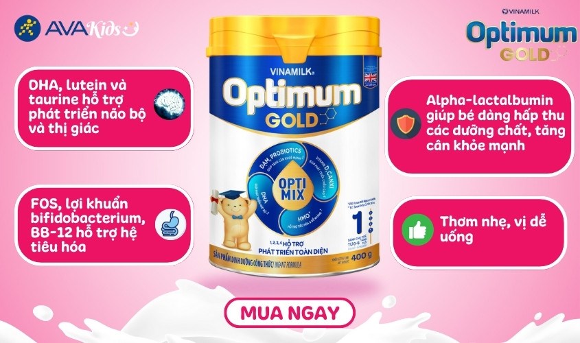 Sữa bột Vinamilk Optimum Gold số 1 400g (0 - 6 tháng)