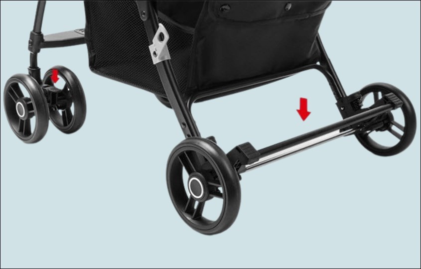 Cố định xe Seebaby bằng phanh sau