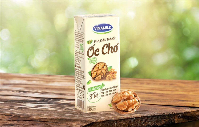 Lốc 4 hộp sữa đậu nành hạt óc chó Vinamilk 180 ml