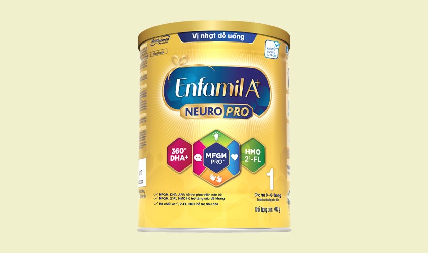 Sữa bột Enfamil A+ Neuropro số 1 vị nhạt dễ uống 400g (0 - 6 tháng)