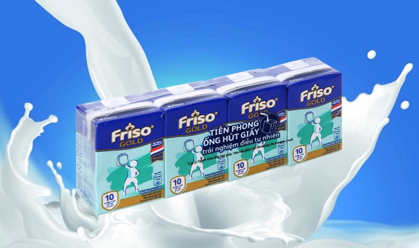 Lốc 4 hộp sữa pha sẵn Friso Gold hương vani 110 ml