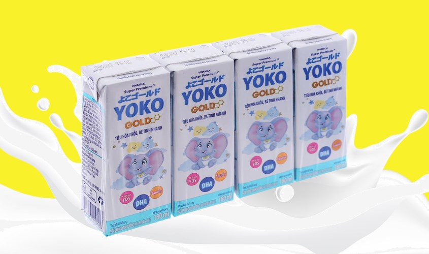 Lốc 4 hộp sữa pha sẵn Vinamilk Yoko Gold 180 ml