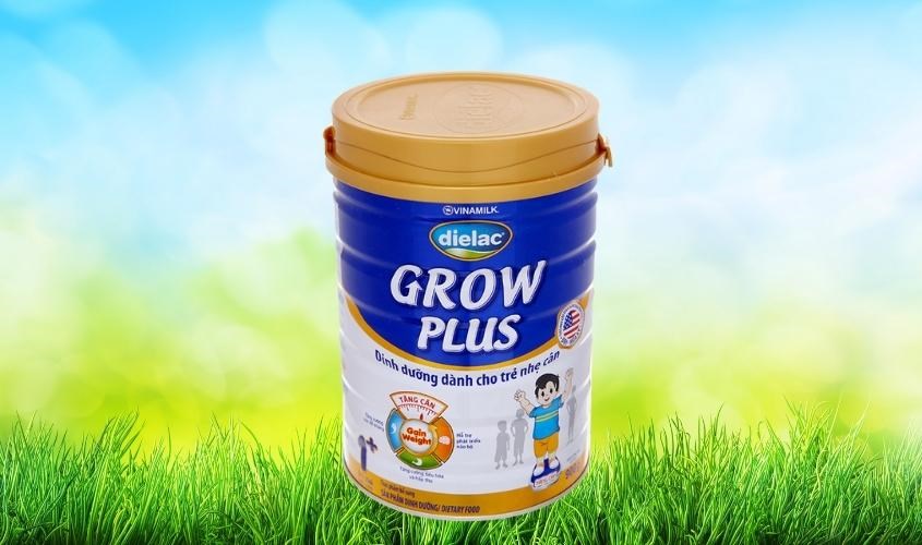 Sữa Dielac Grow Plus xanh với công thức được bào chế dành cho bé nhẹ cân