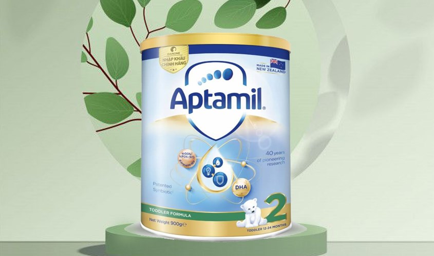 Sữa bột Aptamil Toddler Formula vị nhạt thanh số 2 900g (12 - 24 tháng)