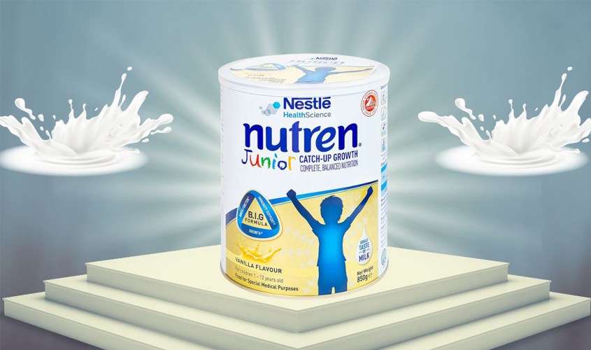 Sữa bột Nutren Junior hương vani 850g (1 - 12 tuổi)