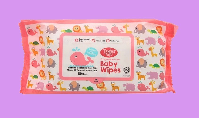 Khăn ướt em bé Tender Soft Baby Wipes không mùi gói 80 miếng