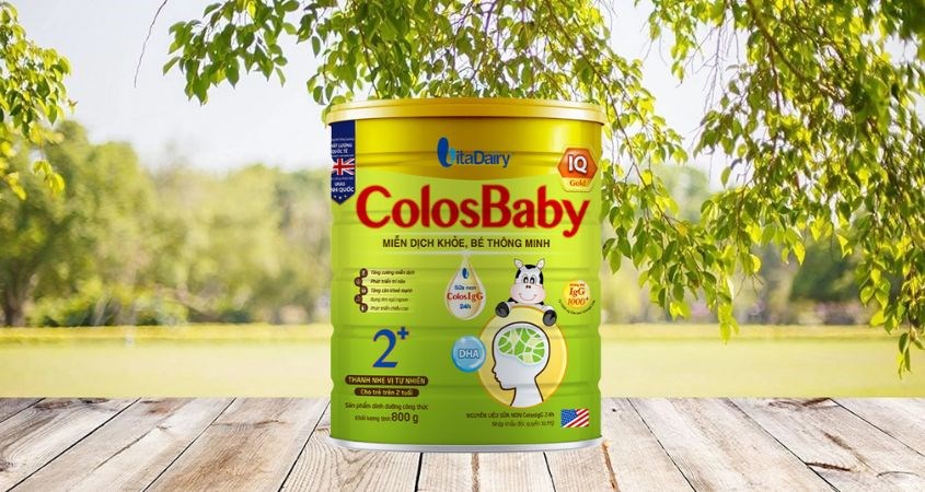 Sữa bột ColosBaby IQ Gold 2+ hương vani 800g (trên 2 tuổi) giàu Choline, Taurine tốt cho não bộ