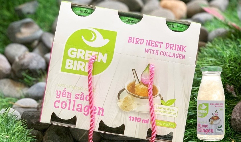 Lốc 6 chai nước yến sào collagen Green Bird 185 ml (từ 18 tuổi) Lốc 6 chai nước yến sào collagen Green Bird 185 ml (từ 18 tuổi)