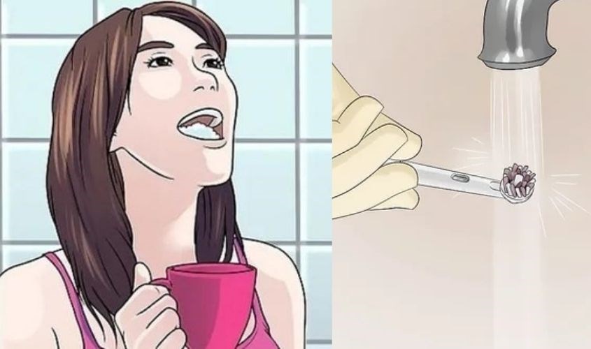 Kết thúc quá trình đánh răng và vệ sinh bàn chải