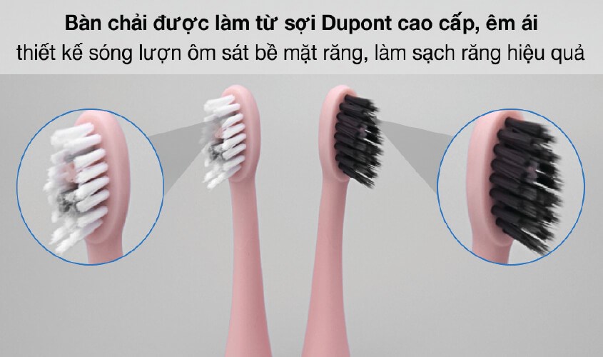 Đầu bàn chải nhỏ giúp tiếp cận sâu bên trong kẽ răng