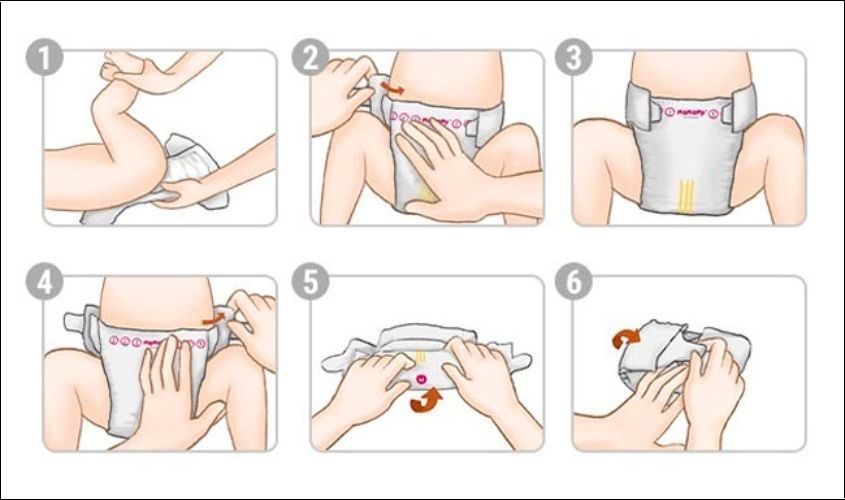 Thay tã dán mới cho bé
