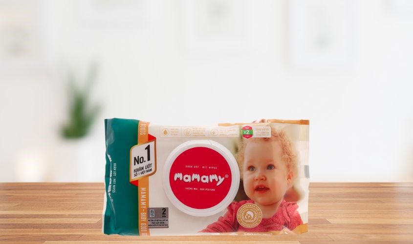 Khăn ướt em bé Mamamy không mùi gói 100 miếng
